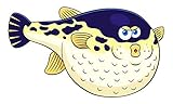 Wallmonkeys WM359252 Cartoon Puffer Fish Peel and Stick Wall Decals (72 in W x 43 in H) [並行輸入品]