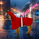 Weesiber 犬 レインコート ペットレインコート カッパ 100%の防水生地 夜間反射 帽子付 梅雨対策 防雪 防風 通気 軽量 調節可能な 着脱簡単 散歩用 小型犬 中型犬 大型犬 犬用雨具 (レッド, M)