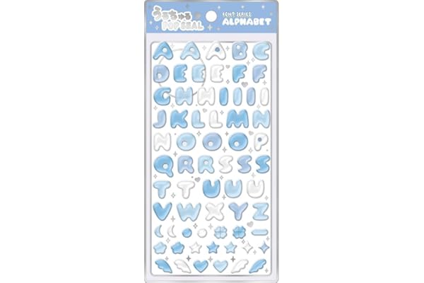 クラックス CRUX うるちゅる ポップシール アルファベット ブルー ぷっくり 立体 スマホデコ 推し活 133358