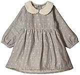 ナオミイトウ NAOMI ITO つけえり付きワンピース グレー水玉 90㎝ 80245