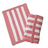 プラチナムベイビー★日本製 パイル地 よだれパッド★ボーダー (アプリコットピンク)