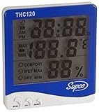 Supco THC120 Triple Display Indoor Digital Thermo-Hygrometer with Clock, 32 to 120 Degrees F [並行輸入品]