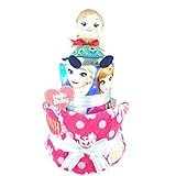 おむつケーキ アナと雪の女王 2段 出産祝い ベビーギフト フェイスタオル ウォッシュタオル ぬいぐるみ アナ雪 アナ エルサ anayuki1_2
