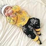 (ビグッド)Bigood 可愛い ベビー 赤ちゃん 男の子女の子 Ｔシャツ＋ロングパンツ 上下 2点セット セットアップ ベビー服 出産祝い（オレンジ・80）