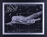 artmaison. CA 22.75 X 28.75フライト回路図II、フレーム壁アート、ミディアム、ブラック、グレー