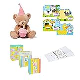 Gund Birthday Bear & Animal Books Bundle - Pink. Includes adorable gift bag and sparkly tissue. [並行輸