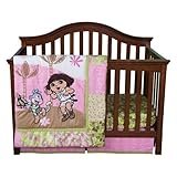 Trend Lab Nickelodeon 5 Piece Crib to Toddler Bedding Set, Dora the Explorer Exploring the Wild by T