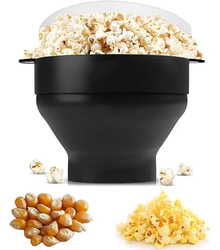 Machine à Pop-Corn Paris Hilton En Verre Borosilicate – Popcorn Maison Sain Sans Huile, Couvercle 2-en-1, Lave-Vaisselle