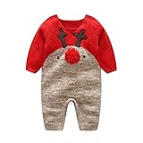 ベビー服 乳児服 ロンパース カバーオール ふわふわ 着ぐるみ パジャマ 冬 クリスマス ハロウィン (73cm)