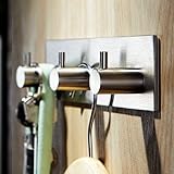 ライデンTM粘着シングルコート&ローブフックHoldスティックにバスルーム洗面所、つや消しSus 304ステンレススチール 3-Hook シルバー Ly-GJ-1606-3
