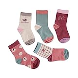 Vera Nuka Kids 5-Pack Cotton Crew Socks (2T-4T/16-18cm, 1660)