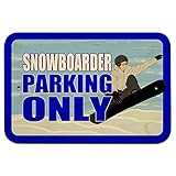 雪boardER駐車場のみ 9 x 6 Wood 符号