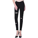 [ONORNER] ジーンズ レディース スキニー デニムパンツ ストレート シンプル 9分丈 美脚 ストレッチ 着痩せ ダメージ加工 無地 大人 ジーンズ パンツ ファッション 春夏秋 二色