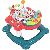 [OSHINE]オーシャイン MULTI FUN マルチファン6in1 歩行器 ジャンパルー シーソー ソーサー 離乳食トレイ 折り畳み式〔並行輸入品〕 (レッド＆ブルーグリーン)