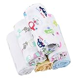 Prettyia 5枚入りセット　ベビー　ガーゼ　コットン　ハンカチ　バスタオル　よだれかけ　唾液タオル