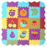 Meiqicool パズルプレイマットフェンス付き | 赤ちゃんのマット | 幼児用フォームプレイセット | 幼児プレイジムマット | 子供のためのフロアマット、P006B3010