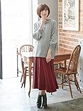 Angeliebe エンジェリーベ マタニティ フィット フレア ミモレ丈 スカート 妊婦服 産前 産後 S～M ボルドー 22151 22151401