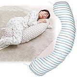 たまひよSHOP 抱き枕 妊婦 丸洗い 【透湿防水】 妊娠~授乳用抱き枕 水彩ボーダー (カバー付き)