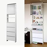 薄型収納 サニタリーラック (幅60 ハイタイプ) ホワイト 【日本製】 18002