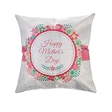BESTOYARD ハッピーマザーズデイピローケースカバーブラックベリーリネンソファクッションカバー母のギフトホームデコレーション45 x 45 cm