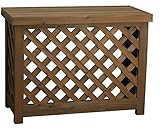 室外機カバー 国産杉 ※アジャスター無し 斜め格子 内寸：幅896ｍｍ×奥行397ｍｍ×高さ710ｍｍ DB（ダークブラウン）色