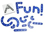 Build a letters AND numbers alphabet construction set with snap together blocks kit - uppercase and 