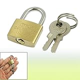 uxcell 長方形　キャビネット、引き出しに適用　ロック　南京錠　ゴールドトーン w キー　18mm