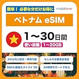 【eSIM・返品交換無料】 ベトナム 1GB 7日間 通信 SIMカード 5G 4G iPhone Android 対応