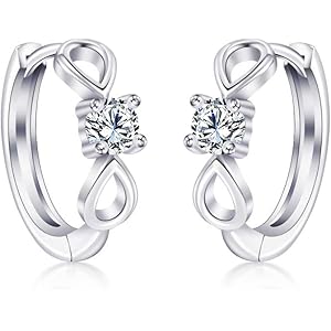 Yaotian ピアス レディース 人気 高品質ジルコニア ピアス リング 「永遠の結び」 フープピアス 金属アレルギー対応 シルバー925 ピアス 18金 プラチナ ピアス 女性 アクセサリー