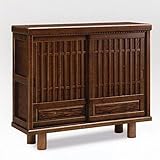 庵 国産 タモ材 下駄箱 (BR, 120)