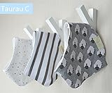 三角 バンダナ 型 コットン スタイ エプロン 男の子 女の子 7枚 セッ(3枚 セッ*2+V襟 Taxi 柄)F