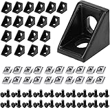 NUIBBYED 4040シリーズ アルミプロファイルコネクターセット20個 コーナーブラケット40個 M8x20mm Tスロットナット 40個 M8フラットワッシャ 40個 M8x16mm 六角ソケットキャップスクリューボルト 8mmスロットアルミプロファイルアクセサリー（黒）