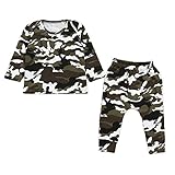 MIOIM ベビー 上下セット 迷彩 長袖 Ｔシャツ キッズ ロングパンツ ボディスーツ 肌着 男の子