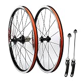 20インチ折りたたみ自転車ホイールセット406/ 451 BMXリムVブレーキ100/130mmクイックレリースホイール 20/24穴ハブ対応7 8 9 10 11スピードカセッ 1294g (Color : Black, Size : 451)