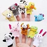 10pc Animal Finger Puppet Soft Plush BabyInfant Educational and Development Hand Cartoon Toys (US Se