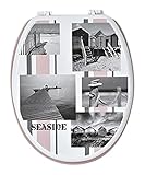 Evideco Seaside PEVAバスルーム印刷シャワーカーテン,マルチカラー 16.67" x 122.92" 4101407