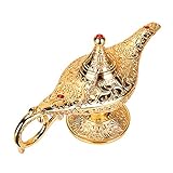 WEISIPU アラジンマジック ジーニーランプ – クラシックヴィンテージコレクション マジックジーニーライトランプ ホームテーブル装飾 パーティー/ハロウィン/誕生日用 (ゴールド)