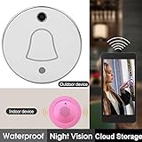 Giantree スマートワイヤレスドアベル、WiFiワイヤレスネットワークHDドアベルアラームカメラリモートIP