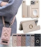 LIISEA pixel 7a ケース ショルダー キルティング カード 収納 手帳型 リング付き ストラップ 付き リング 鏡付き マグネットホック グーグルピクセル7a かわいい ピクセル7a スマホカバー 耐衝撃 オシャレ 肩掛け 斜め掛け 首掛け ミラー付き googleピクセル7a 手帳型 背面 カード収納 googlepixel7a