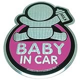 赤ちゃん乗車中プレート BABY IN CARステッカー セーフティーサイン ピンク2枚
