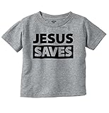 Jesus Saves新しい両親Christianベビーギフトかわいい赤ちゃん幼児乳児T カラー: グレー