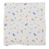 Perfk コットンタオル　柔らかい　唾液　ベビービブ　　30 * 60センチメートル　スクエア　6層ガーゼハンカチ　安全 - ブルー