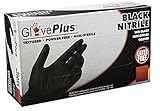 AMMEX - GPNB46100 - Nitrile - GlovePlus - Disposable Powder Free Industrial 5 mil Large Black (Case 