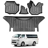 トヨタ ハイエース 200系 3Dフロアマット HIACE TRH KDH2系 1/2/3/4/5型 立体フロアマット オートマ用 前席& 2列目 TPE素材 カスタムパーツ 防水 滑り防止 耐汚れ 消臭/抗菌効果 車種専用設計 取付簡単 保護パーツ カー用品 4PCS (ハイエース 200系に適用)