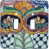 Double Toggle Mantel Talavera Ceramic Switch Plate by Fine Crafts & Imports