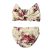 (プタス)Putars 子供用 ガールズ 水着 ビキニ ベアトップ 花柄 蝶結び 快適 水泳 スイミング ビーチ 温泉 キッズ水着 かわいい オシャレ ファッション 2-6歳