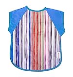 夏のコットン防水半袖ビブ赤ちゃんの給餌スモックカラフル、1-3年