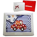 ミキハウス ホットビスケッツ(MIKIHOUSE HOT BISCUITS) カバーオールギフトセット(80ｃｍ・ブルー) (リボンラッピング包装済)