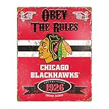 パーティー動物スポーツチームロゴChicago Blackhawksエンボスメタルサイン
