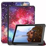 FOR Fire HD 8 カバー 2022年発売 第12世代 Fire HD 8 Plus 2020年発売 第10世代 専用ケース タブレットカバー スタンド機能 三つ折り 折り畳み 衝撃吸収 耐衝撃 オートスリープ機能 FOR Fire HD 8 / HD Plus カバー 保護ケース (Fire HD 8, 星雲)